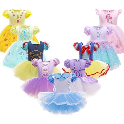 Girl Cosplay Costume Kids Mermaid Anna Elsa Rapunzel Sofia Alice Snow White Belle Dress Children Christmas Halloween Costumes