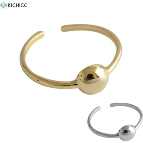 KIKICHICC 925 Sterling Silver Gold Beads Charm Ring Wedding Gift Jewels 2020 Irregular Geometric Wedding Gift Jewelry 2021