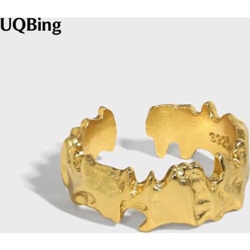 Geometric Gold/ Silver Color Irregular Texture Rings Wholesale For Women Finger Hand Jewelry Gifts