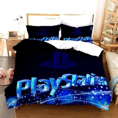 Kids Bedding Set 2/3pcs Soft Quilt Cover/Duvet Cover Set Twin Full Queen King Size Home Textile PlayStation Geometry 3D Bed Set