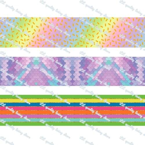 Colorful rainbow printed grosgrain ribbon 50 yards Tape Clothing Bakery hairbow gift wrapping hairbow headwear DIY decoratio