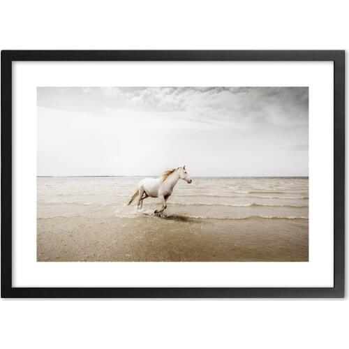 Horse Running By The Sea Wall Art Paper Painting Landscape Wall Pictures For Living Room Decor