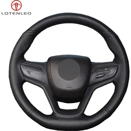 LQTENLEO Black Artificial Leather DIY Hand-stitched Car Steering Wheel Cover For Buick Excelle XT GT GX 2015-2019 GL6 2018 2019
