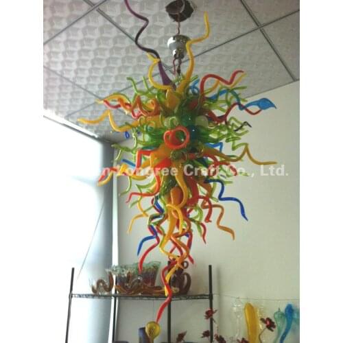 Modern Design Luxury LED Light Source Indoor Art Deco Colorful Hand Blown Murano Glass Material Style Chandelier