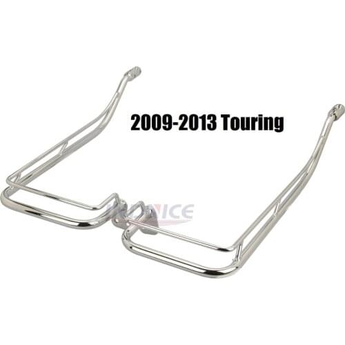 Motorcycle Twin Saddlebag Guard Rails Bracket chromed for harley Touring Street Glide FLHX Road King FLHR FLHT 2009-2013