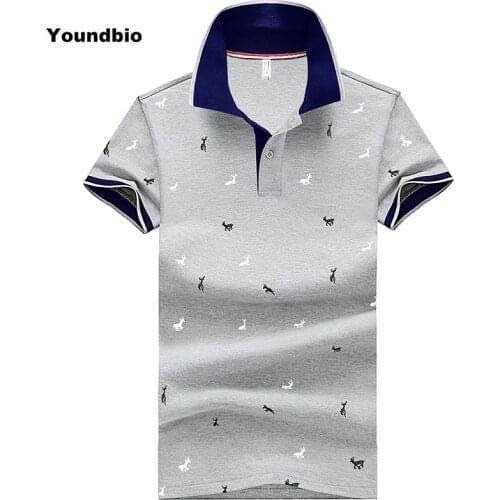 Man Brand Polo Shirt Mens Summer Casual Cotton Polo Shirt Deer Embroidery Men Short Sleeve Polo Large Size Men Fashion Men Top