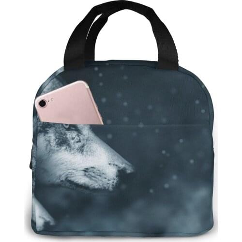 Wolf Moon Night Cooler Lunch Box Portable Insulated Lunch Bag Thermal Food Picnic Lunch Bags