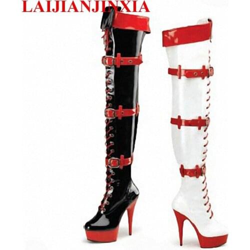 New 15cm super sexy high-heeled shoes, womens shoes nightclub pole dancing boots, model props dress up womens Dance Shoes