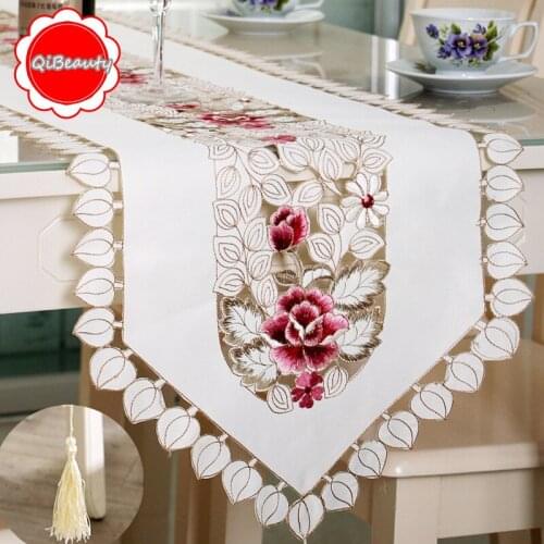 New Style Creative Home Pastoral Style Embroidery Rectangular Polyester Table Flag Placemat Table Cloth round