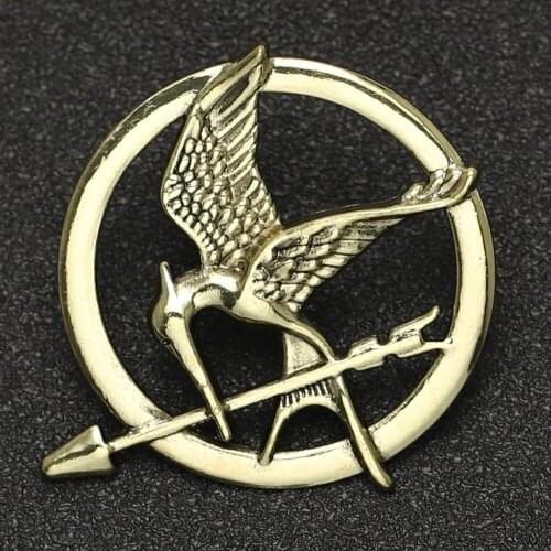 Wholesale Hunger Games Brooch Pin Bird Eagle Arrow Logo Badge Retro Fashion Hot Animal Game Movie Jewelry Men and Women Styles