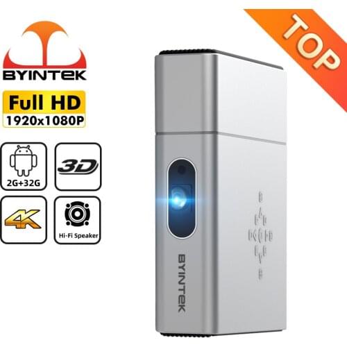 BYINTEK U50 1920*1080p Portable Mini DLP3D 4K Android Smart Video Full HD LED Projector for Mobile Smartphone Cinema
