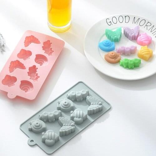 Silicone Mold Forma Biscuit Baking Tools For Cakes Silica Gel Cake Mould Series Small Snail Bee Insect Diy Jelly Daily Food