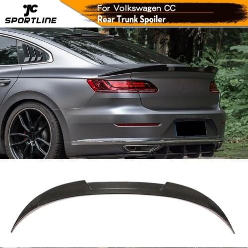 Rear Trunk Spoiler Boot Lip Wing Spoiler For Volkswagen VW CC 2019 2020 Carbon Fiber