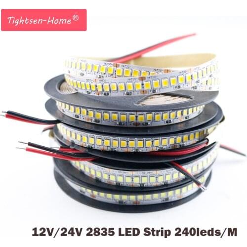 LED strip 2835 SMD 1200 LED chip 12V 24V LED Flexible PCB light LED backlight Strip LED tape 240 LED/m White/Warm White 1M 2M 5M