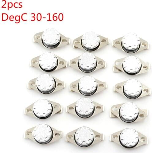 2pcs KSD301 250V 10A Normally Closed NC Thermostat Temperature Thermal Control Switch DegC 30-160 Celsius Degree