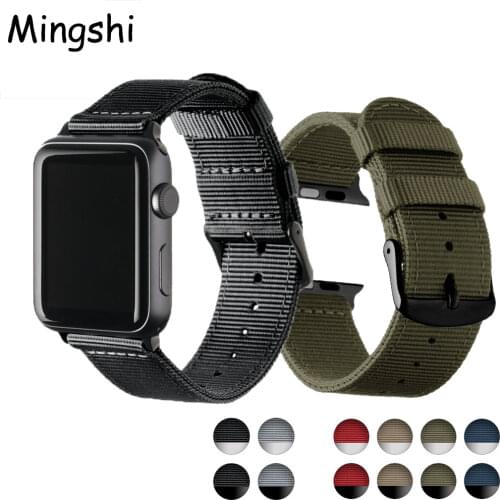 Lightweight Breathable For Apple watch band 44mm 40mm 38mm 42mm FABRIC Nylon belt bracelet iWatch series 3 4 5 se 6 strap
