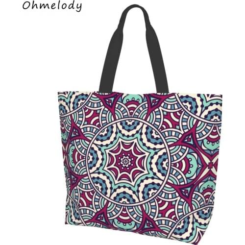 Mandala Womens Large Tote Handbags Lightweight Shoulder Bag Ladies Shopping Bags Summer Beach Bags Travelling Totes