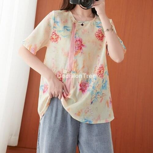 2021 female tang suit women chinese tops cheongsam vintage cheongsams traditional loose hanfu china clothing chiffon shirts