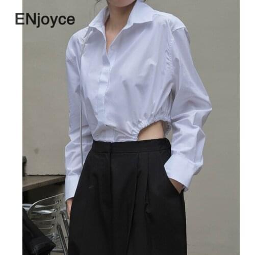 Vintage High Slit One-piece Shirt Lapel Jumpsuit Women Japan Style Loose Jumpsuits Shorts Long Sleeve Overalls Romper Bodysuit