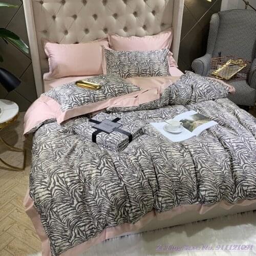100%Cotton 1.8m BeddingSet Contrasting color matching American modern style long-staple cotton quilt cover 4Seasons Home Textile
