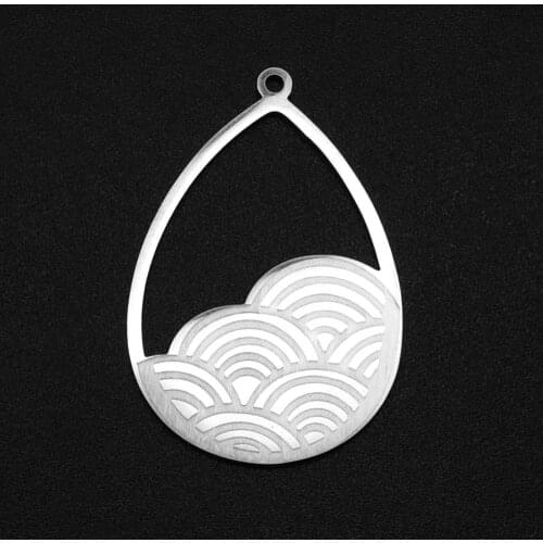 5pcs/lot 100% Stainless Steel Waterdrop Cloud DIY Earring Charm Pendant Wholesale Jewelry Bracelet Making Never Fade