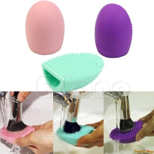 50 pcs/lot Cleaning MakeUp Washing Brush Silica Glove Scrubber Board Cosmetic Clean Tools Free shipping QJS03