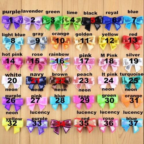 500 pcs/lot , Mini Sequin Bows 1.5 Inch , Wholesale Sequin Bows - You pick color - Bow Knot Applique