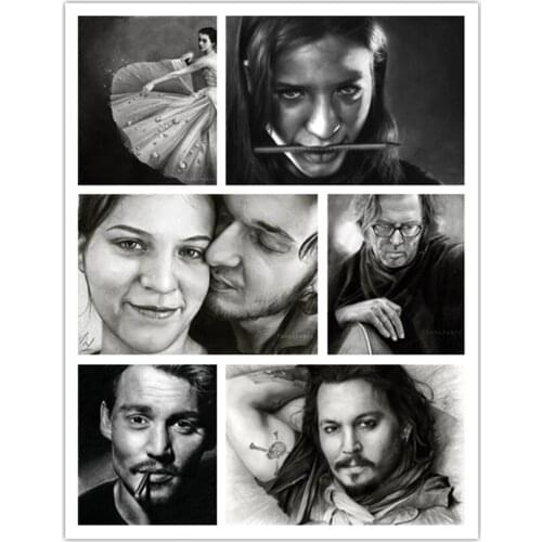 5D DIY Diamond Painting Mosaic Portrait Pencil Drawing Rhinestones Embroidery Full Round Square Drills Craft Home Decor JX277