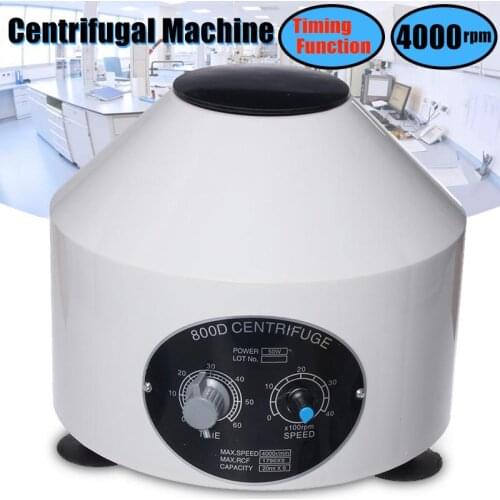 800D Electric Laboratory Centrifuge Medical Practice Lab Liquid Separate 4000RPM Lower-speed Desktop Centrifuge With Timer