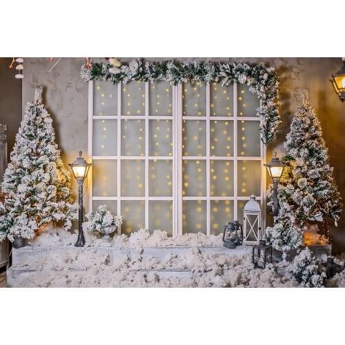 BEIPOTO Outdoors Christmas light Photography backdrop trees snow family kids picture photo booth studio props photocall B-494
