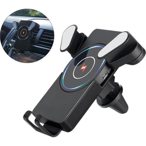 Qi Wireless Car Charger for iPhone Xs/XsMax/Xr/8plus Magnetic Phone Holder Fast Car Wireless Charger for Samsung S9 S8 Note9