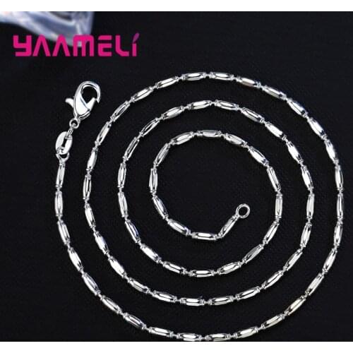 925 Sterling Silver Women Men Link Chain Necklace Statement Punk Hip Hop Style Classic Neck Decoration Party Accessories 2mm