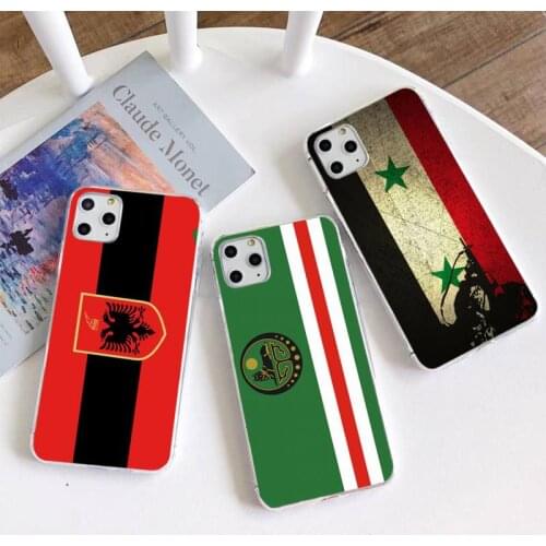 Albania Syria Chechen State Flag Phone Case for iphone 12 pro max mini 11 pro XS MAX 8 7 6 6S Plus X 5S SE 2020 XR cover