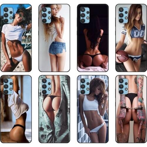 Black tpu Case For Samsung galaxy A32 A42 A52 A72 4g 5g S21 PLUS ultra back cover Sexy Body Girls Design Painted