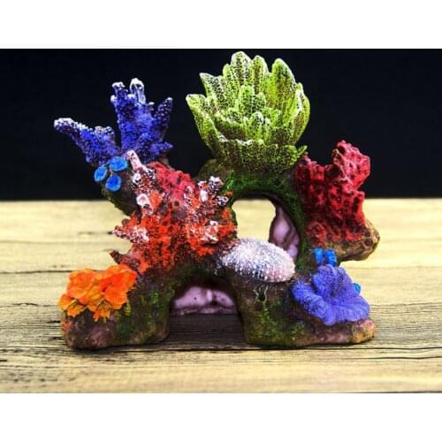 Aquarium Decoration Environments Hiding Cave Living Reef Fish Tank Resin Coral Aquarium Ornament C42