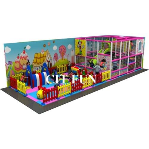 EU standard kids pink indoor playground with toddler play area for sale CIT-IN214D