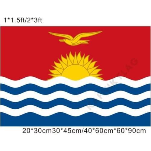 KAFNIK,free shipping 20*30cm/30*45cm/40*60cm/60*90cm small flags Kiribati Flag for Countries World Event Decorative Flags