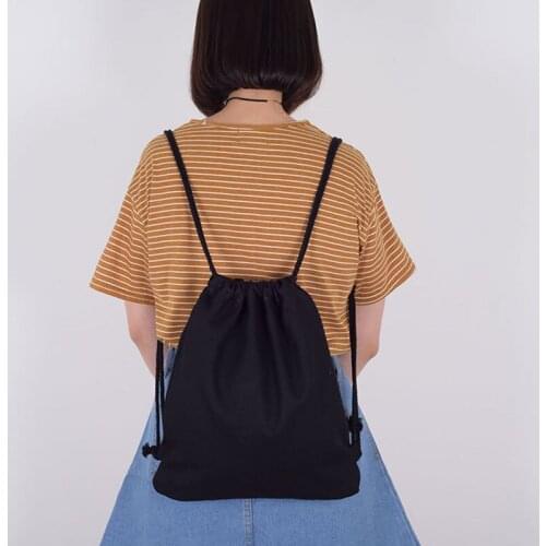 Summer Simple Drawstring Bags Womens Shopping bag Backpack Soft Canvas Drawstring Backpacks for Girl 33x38CM Shoulder bags 2020