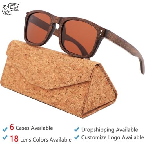 Retro Wood Sunglasses Men with Wooden Case Fashion Mens Sunglasses 2020 Polarized UV400 Brown Lens for Man Sun Glasses GB009