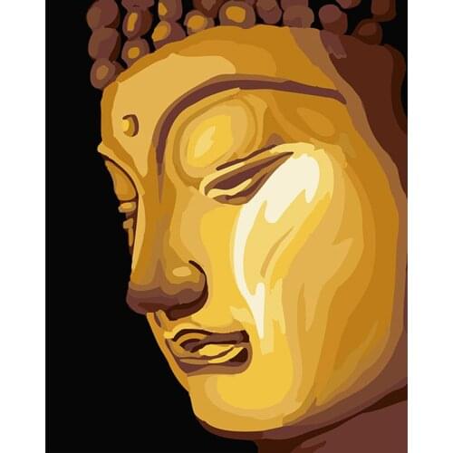 Hand painted 1Set DIY Digital Oil Painting By Numbers quadros Home decor Modern Canvas painting Golden Buddha Picture DYX005