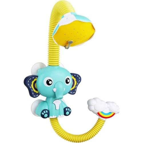 Shower Head Baby Bath Toy,Bathroom Bathtub Adjustable Sprinkler Electric Elephant Animal for Baby Toddler Swimming