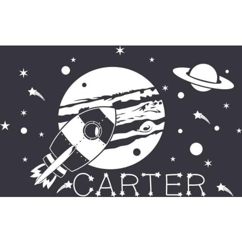 Wall sticker Costellation Planet Space custom name Stars Wall Decal Outer space wall decals Rocket Ship Decal Kids room HY703