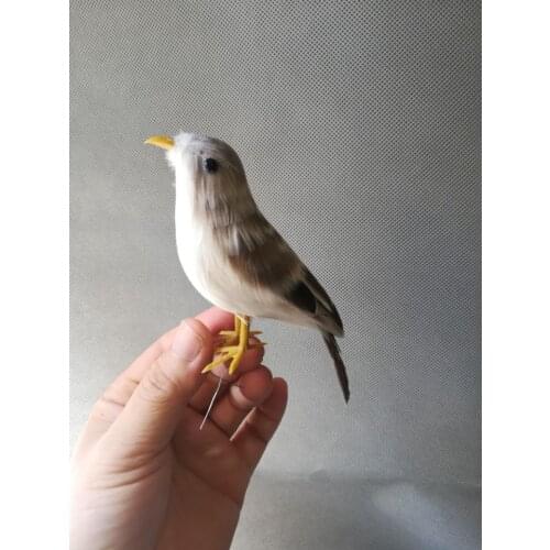 Real life Bird gray feathers bird about 13cm, home garden decoration filming prop gift h1800