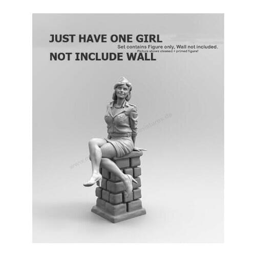New Unassembled 1/35 French Lady - Sitting (NOT HAVE WALL ) Resin Figure Unpainted Model Kit