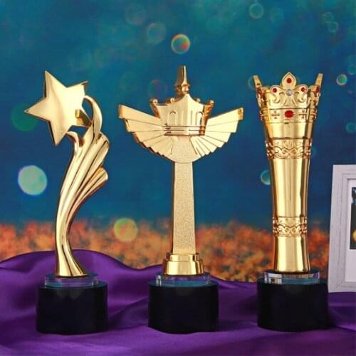 New Metal Crown Trophy Home Decoration Metal Trophy Gift Living Room Study Crystal Craft Prize Decoration Desktop Ornaments