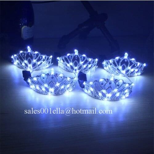 Whloesale 5 Pcs 2016 New LED Luminous Wedding Crown Christmas Headwear For Party Wedding Stage Show