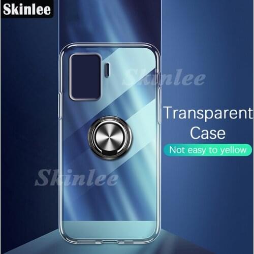 Skinlee For Reno5 Lite Case Soft Clear Official Original Shockproof With Ring Holder Cover For OPPO Reno 5 Lite Phone Case