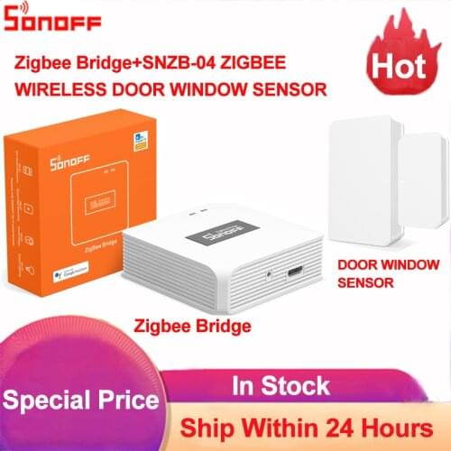 Sonoff Zigbee Bridge Smart Home Zigbee Hub Connection Wifi and Zigbee Devices SNZB-04 Zigbee Door Window Sensor Via Ewelink APP