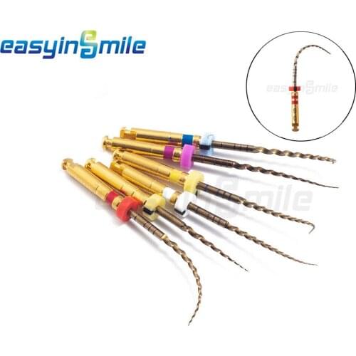 EASYINSMILE Dental Rotary X-Pro Gold Taper Files Endodontic NITI Needle Tips SX-F3 Assorted 21/25/31mm for Dentistry Root Canal