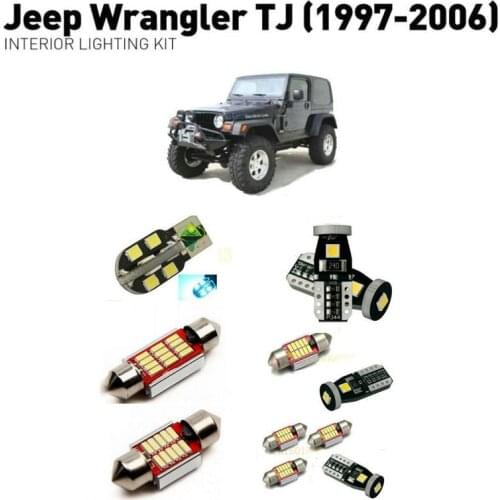 Led interior lights For Jeep wrangler tj 1997-2006 6pc Led Lights For Cars lighting kit automotive bulbs Canbus